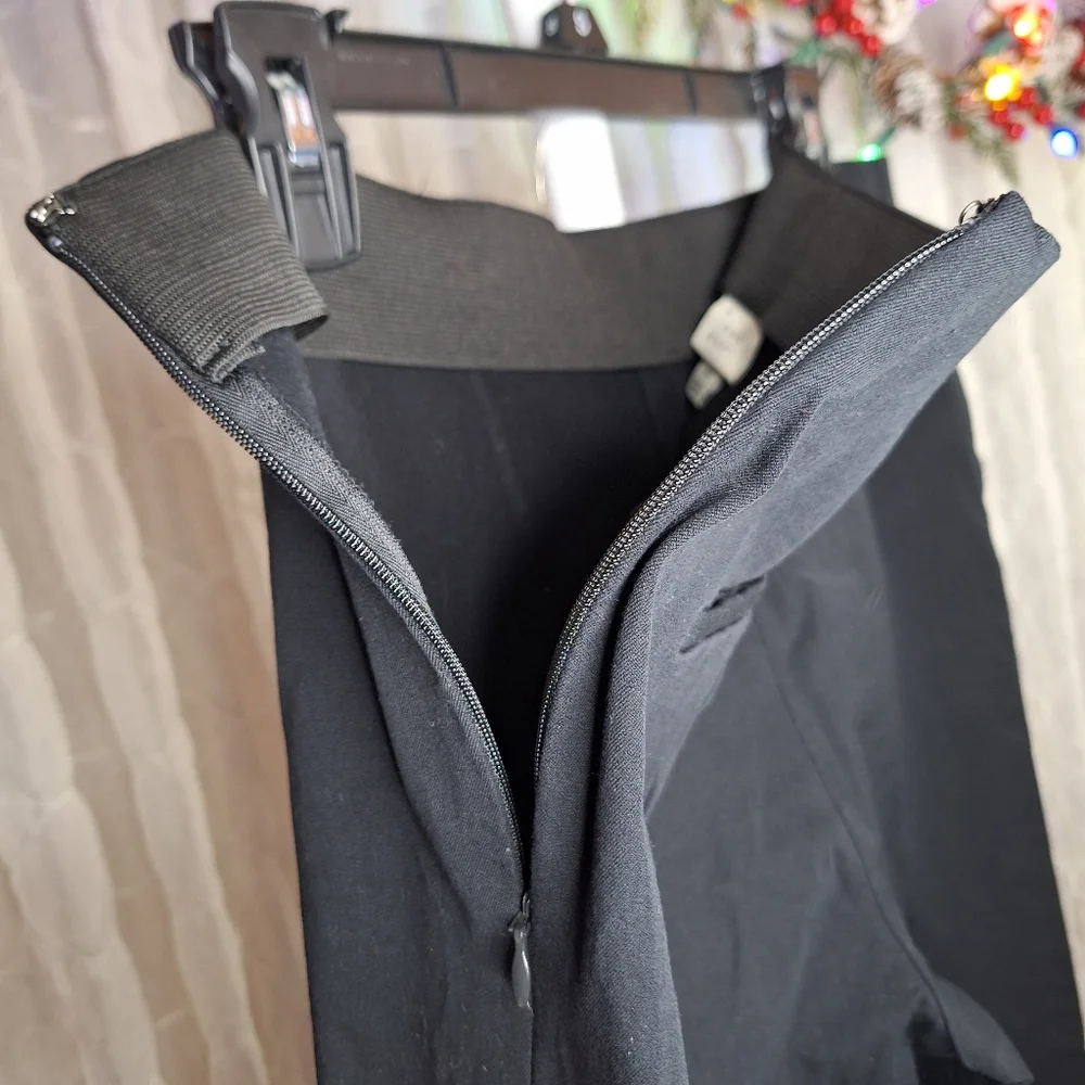 a new day Women's High Rise Black Strechy Slim Leg Trousers Dress Pants - Picture 5 of 7